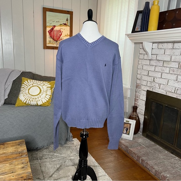 Polo by Ralph Lauren 100% cotton v neck pullover sweater - Picture 1 of 6